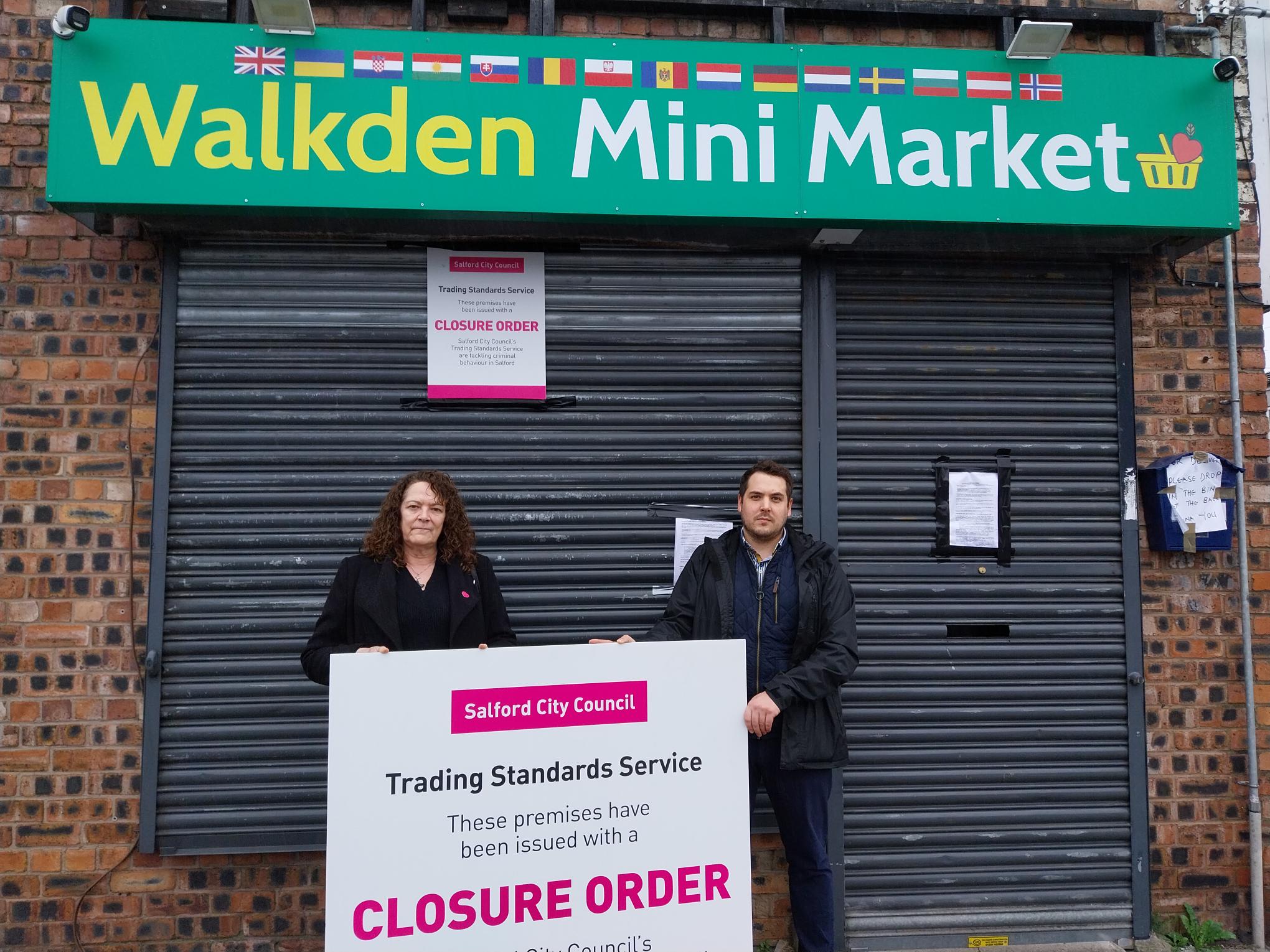 Closure of Little Hulton shop closed down for repeated sales of illegal cigarettes and tobacco