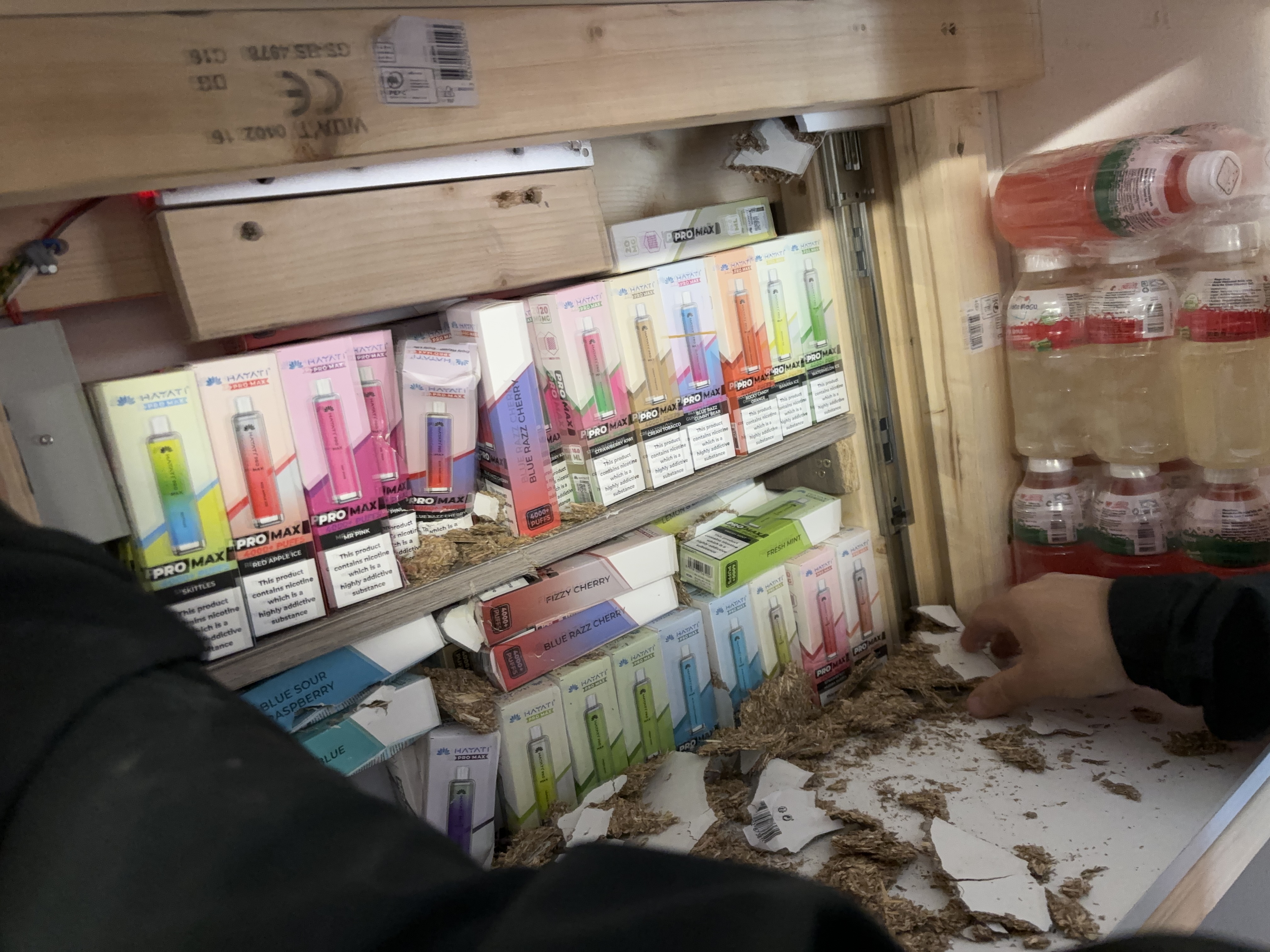 Illegal vapes and tobacco located in closed shop