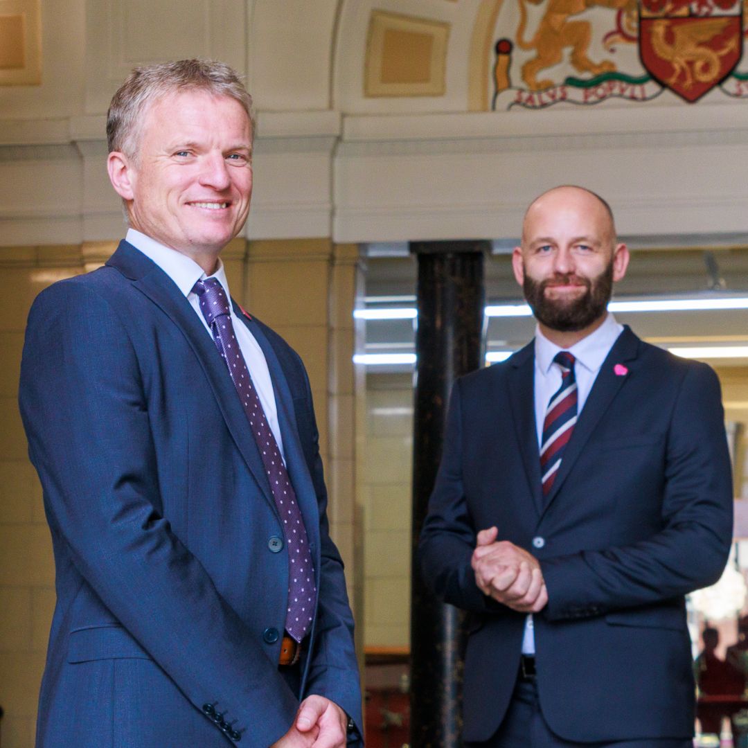 Stephen Young and Paul Dennett at Salford City Council offices