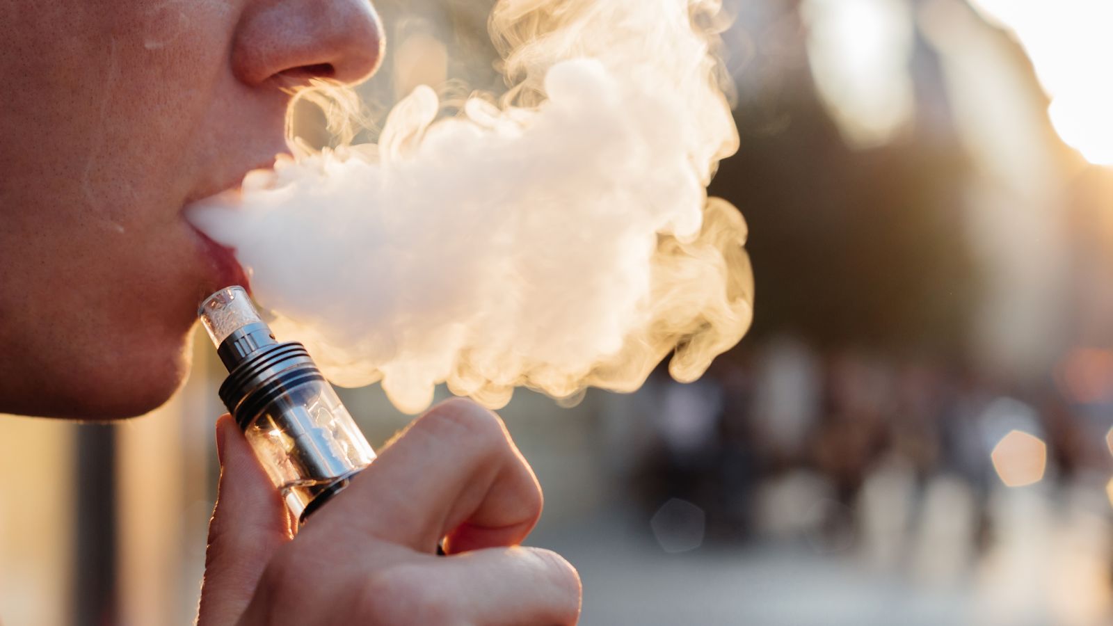 Close-up of person vaping