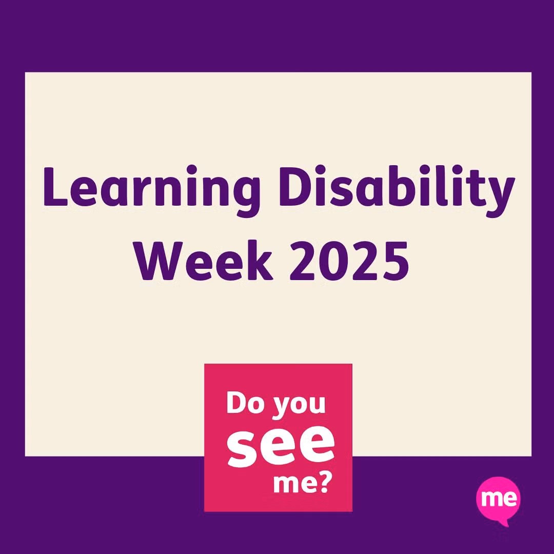 Learning Disability Week 2025 purple and cream logo graphic.