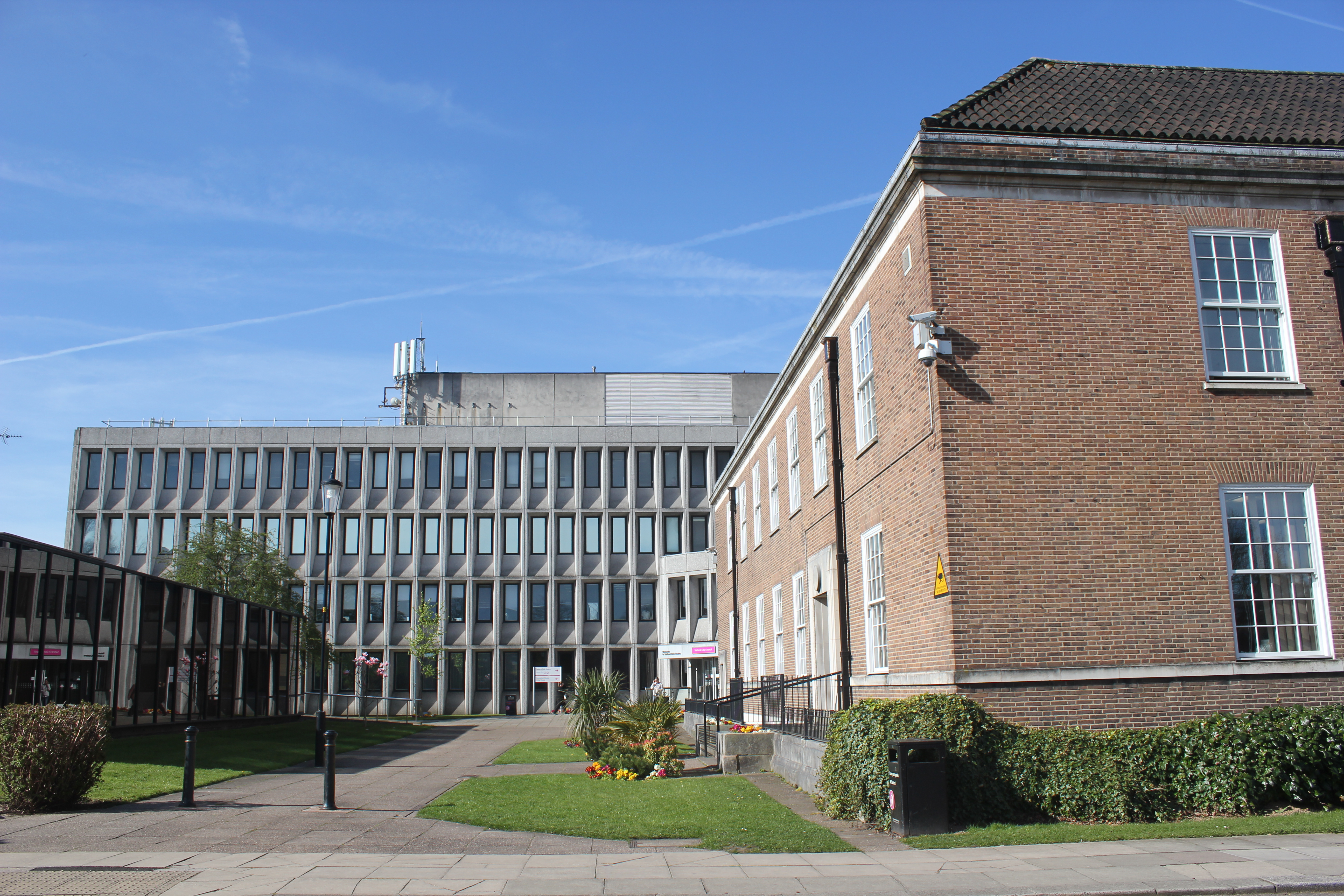 Salford town hall side view without the clock tower