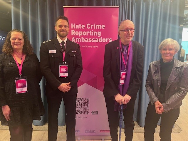(Photo L to R: Councillor Barbara Bentham, Lead Member for Neighbourhoods, Environment and Community Safety, Salford City Council, Adam Wilkinson, Chief Inspector, Greater Manchester Police, Owen Power, Kate Green OBE, Deputy Mayor of Greater Manchester).