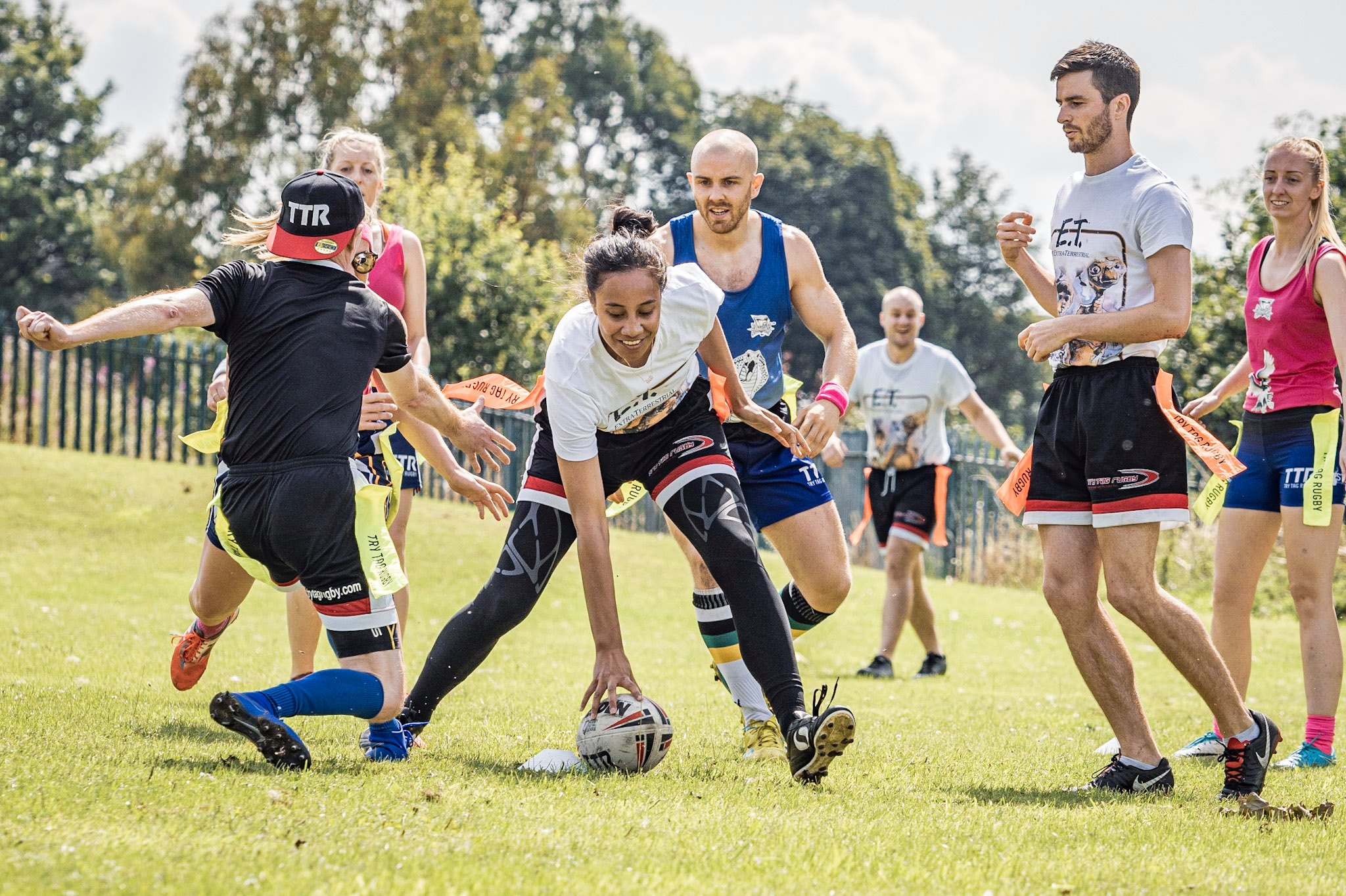 People playing all inclusive Try Tag Rugby in Salford