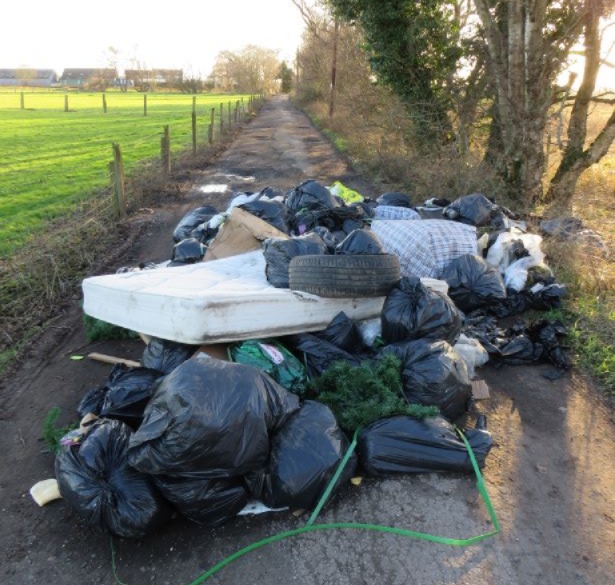 Fly tipping rubbish in Salford