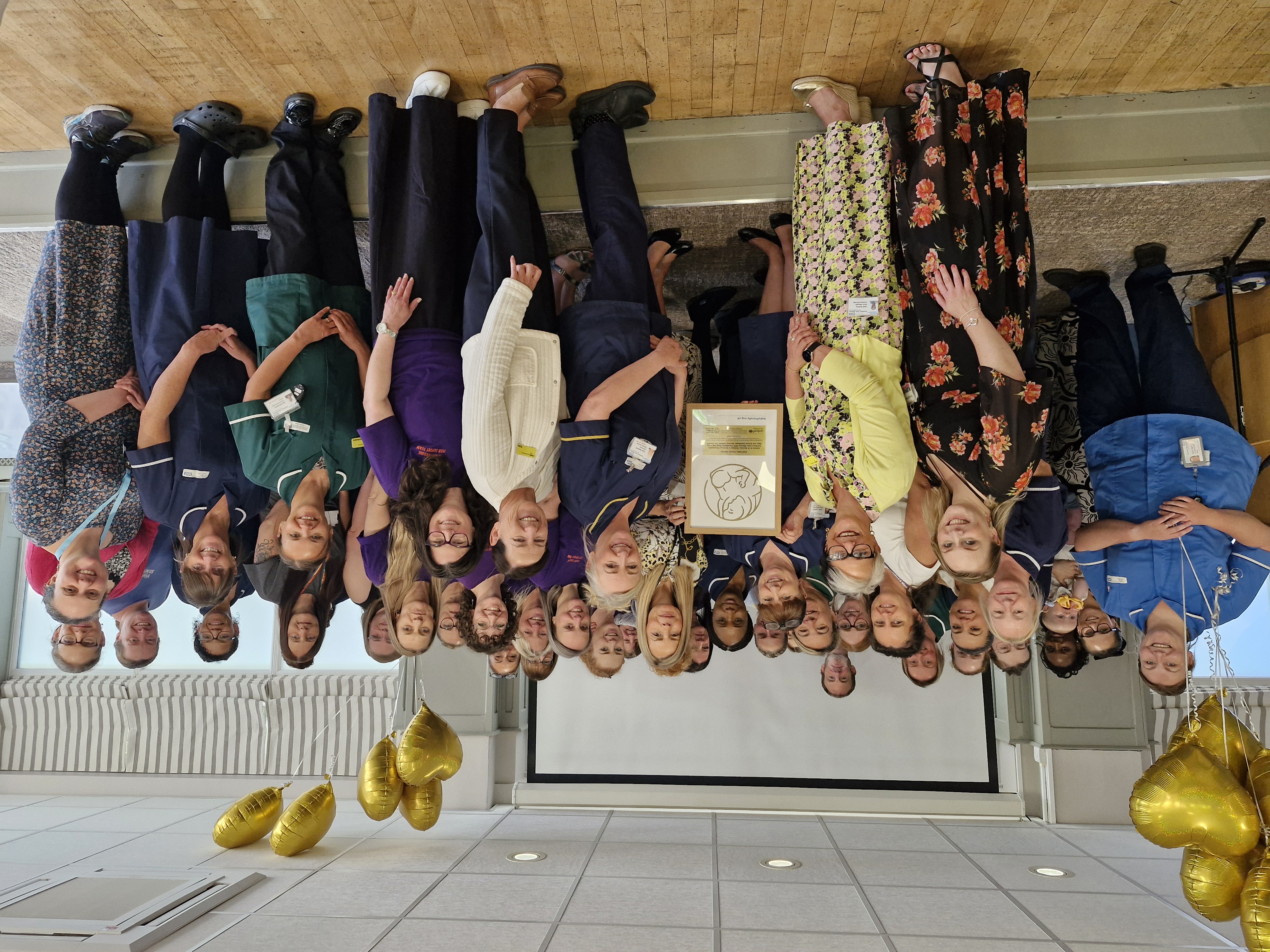 The team with the award.