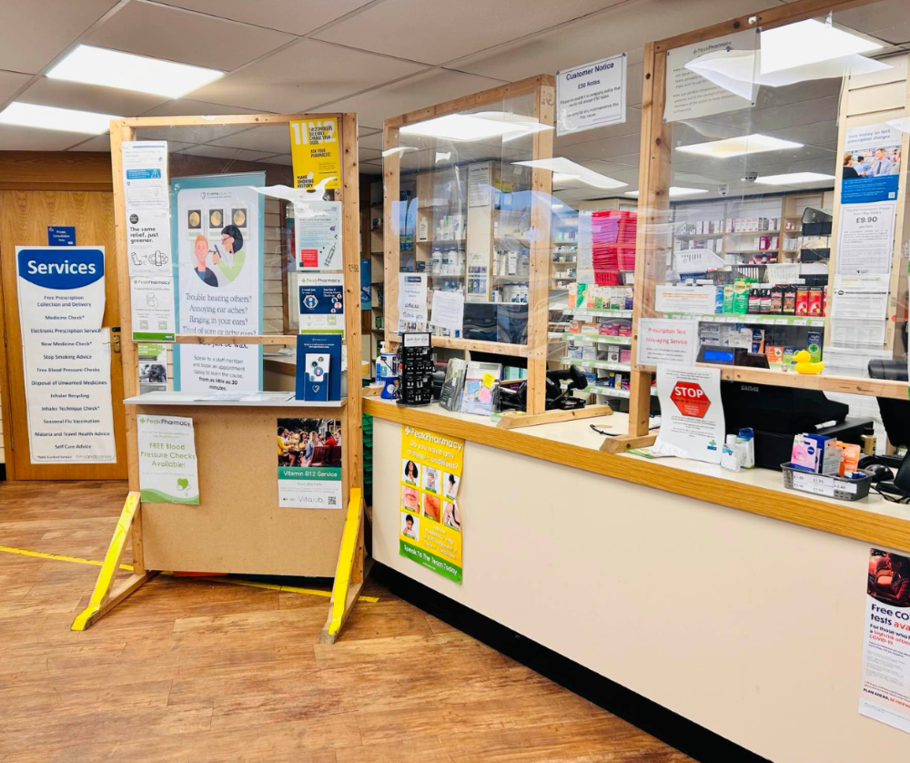 Inside Peak Pharmacy in Swinton